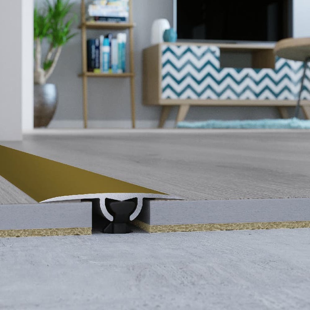 Profil de trecere parchet GOODHOME Anod, aluminiu, 37 x 930 mm, auriu