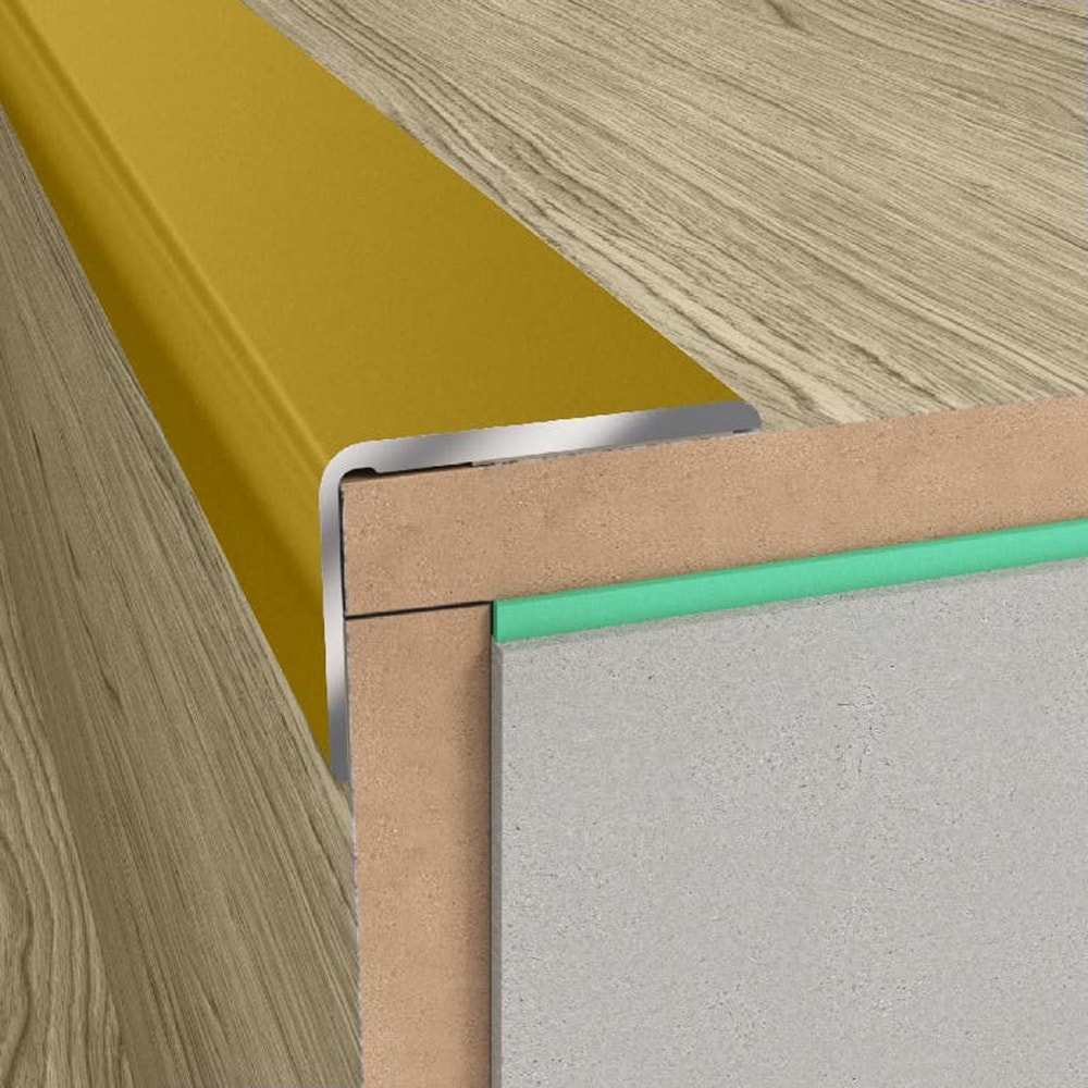 Profil de scara GOODHOME, aluminiu, 25 x 1200 mm, auriu