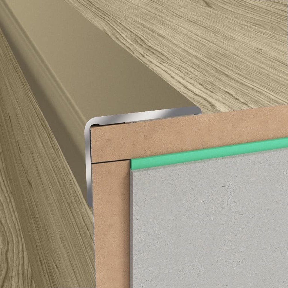 Profil de finisare GOODHOME, aluminiu, 25 x 2000 mm, gri