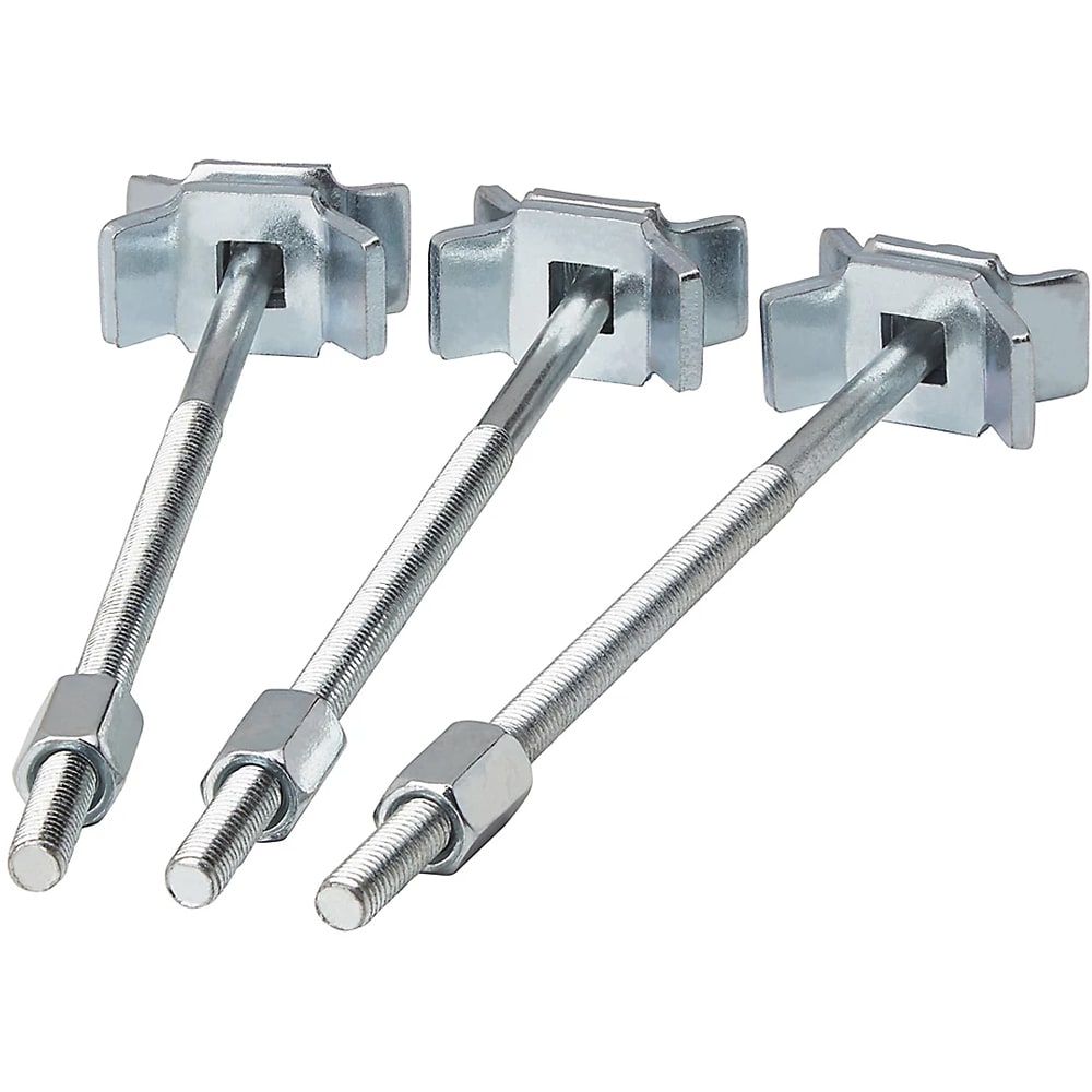 Set 3 conectori blat GOODHOME, otel, 15 cm, pentru blat 22-25 mm
