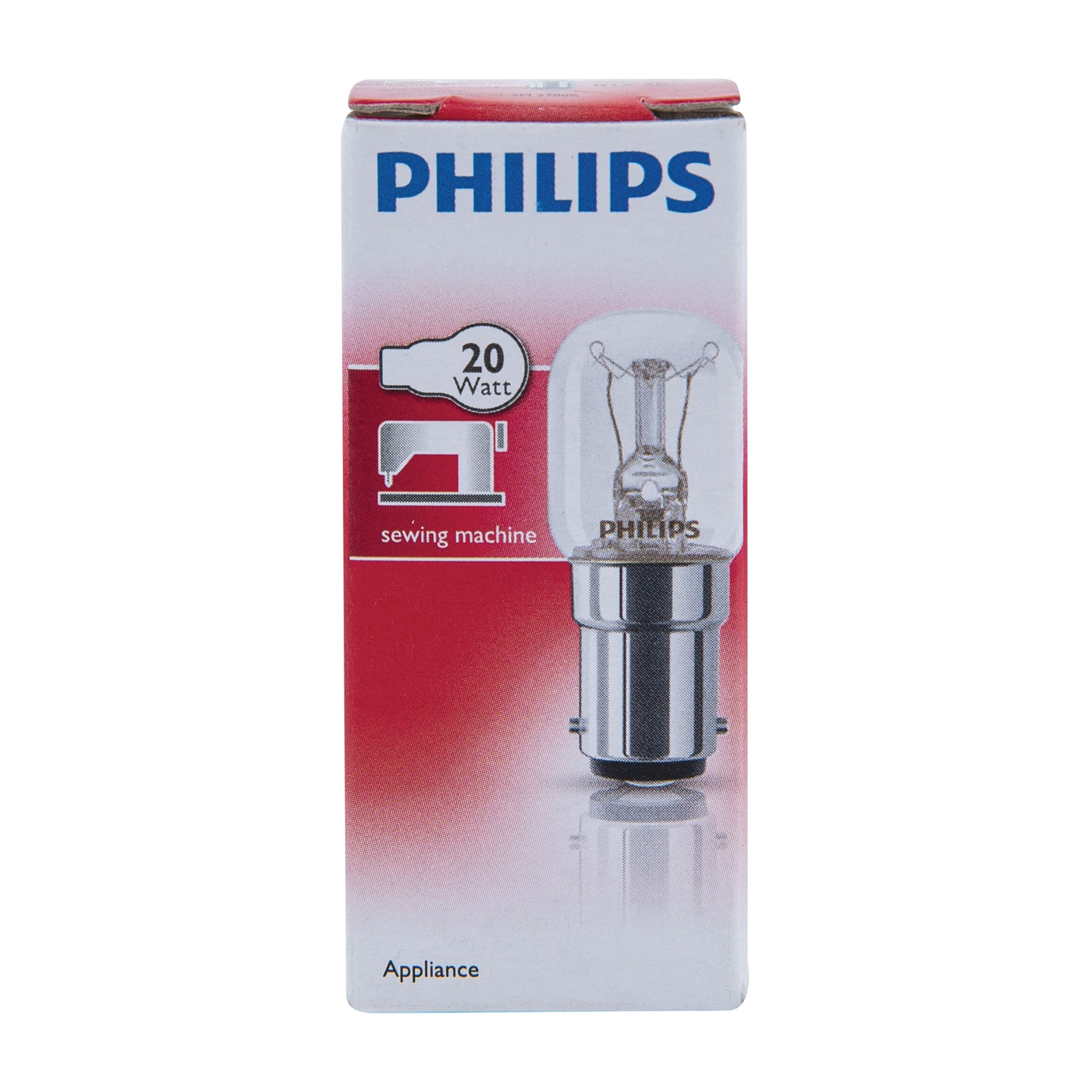 Bec masina de cusut, B15D, 20W, 2700K, sticla clara, forma de tub Philips
