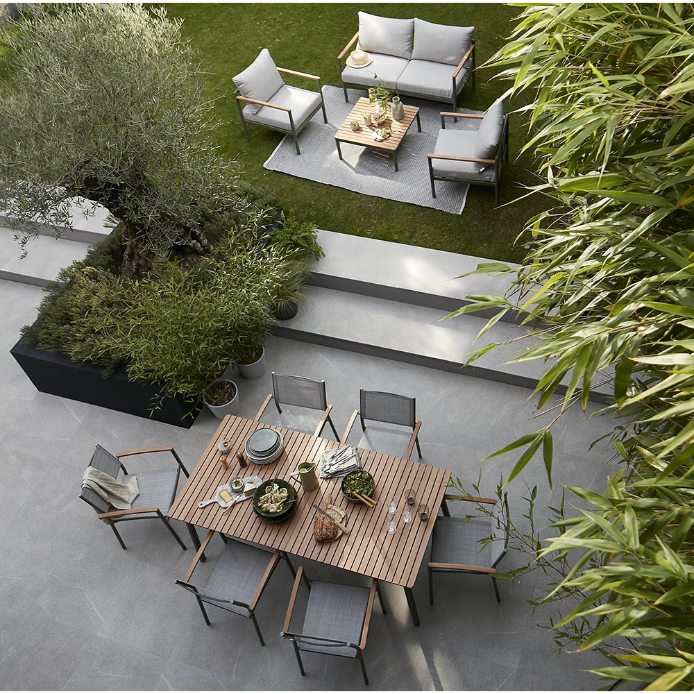Scaun terasa GOODHOME Akoa, aluminiu, 55.4 x 55.1 x 83 cm, verde