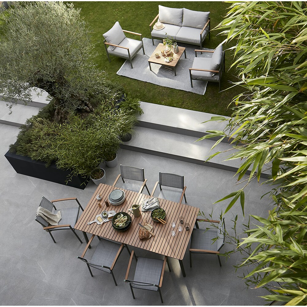 Masa terasa GOODHOME Skoa, lemn, 180 x 90 x 75 cm, verde