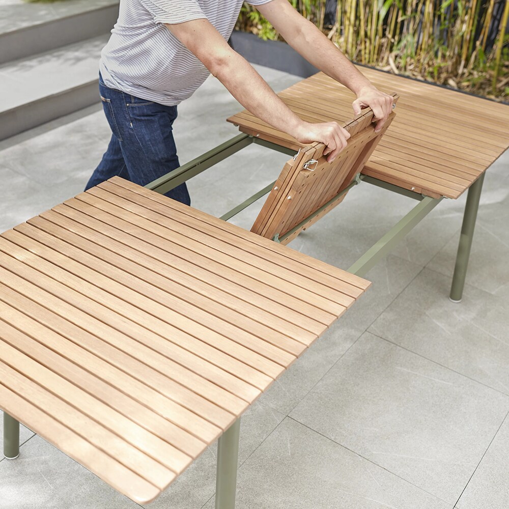 Masa terasa GOODHOME Skoa, lemn, 180 x 90 x 75 cm, verde