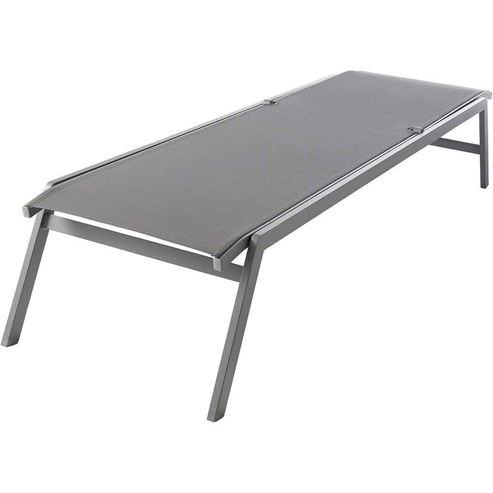Sezlong gradina GOODHOME Batz, aluminiu, 195 x 59 x 92.5 cm, gri