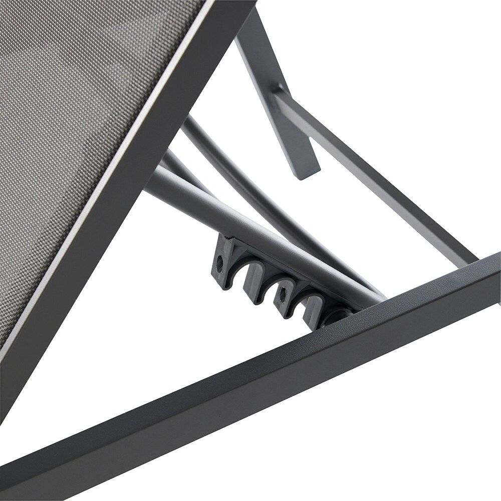 Sezlong gradina GOODHOME Batz, aluminiu, 195 x 59 x 92.5 cm, gri