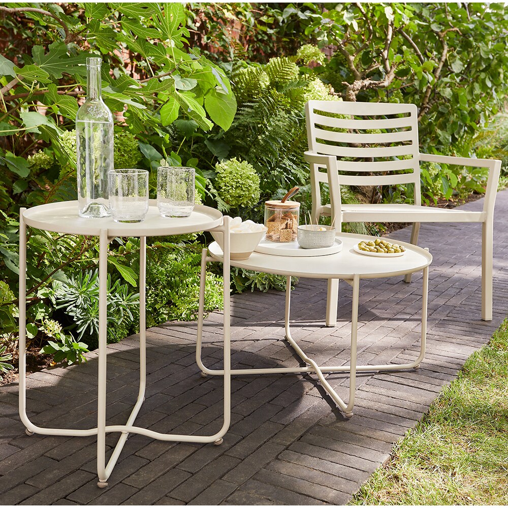 Masa terasa GOODHOME Nova, otel, 60 x 36 x 36 cm, bej