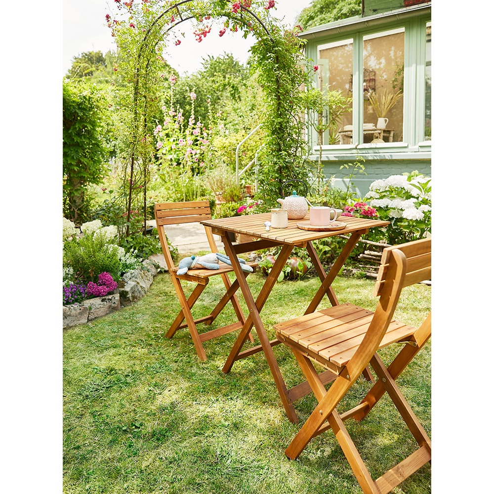 Masa terasa GOODHOME Virginia, lemn, 60 x 60 x 74 cm, bej