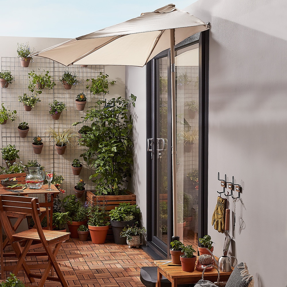 Masa terasa GOODHOME Virginia, lemn, 60 x 60 x 74 cm, bej