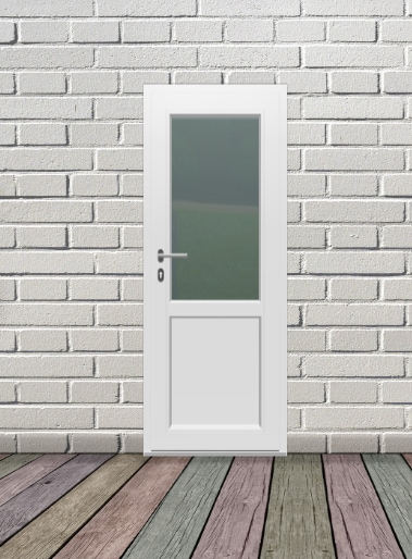 Usa exterior FENSTERWELT, cu geam, 4 camere, 2/3, dreapta, PVC, 88 x 195 cm, alb