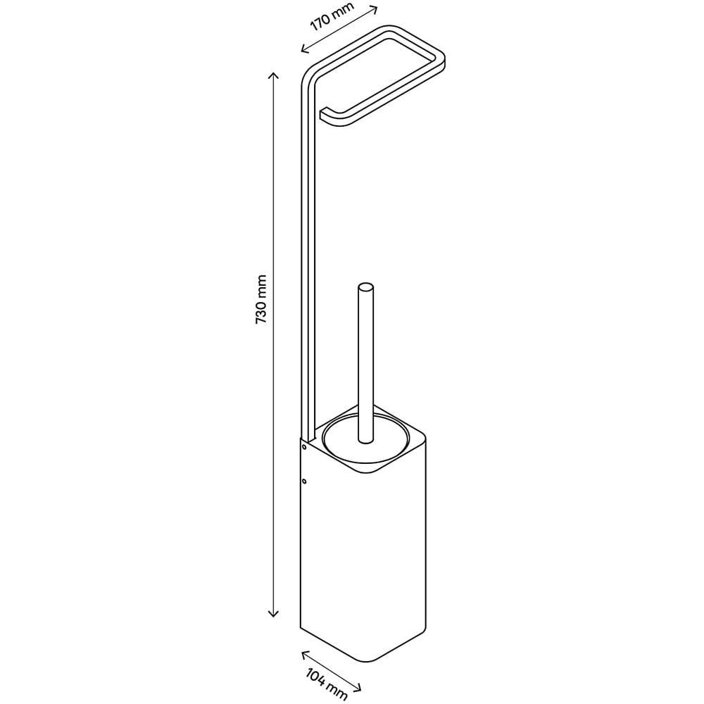 Suport hartie igienica cu perie de toaleta GOODHOME Elland, negru