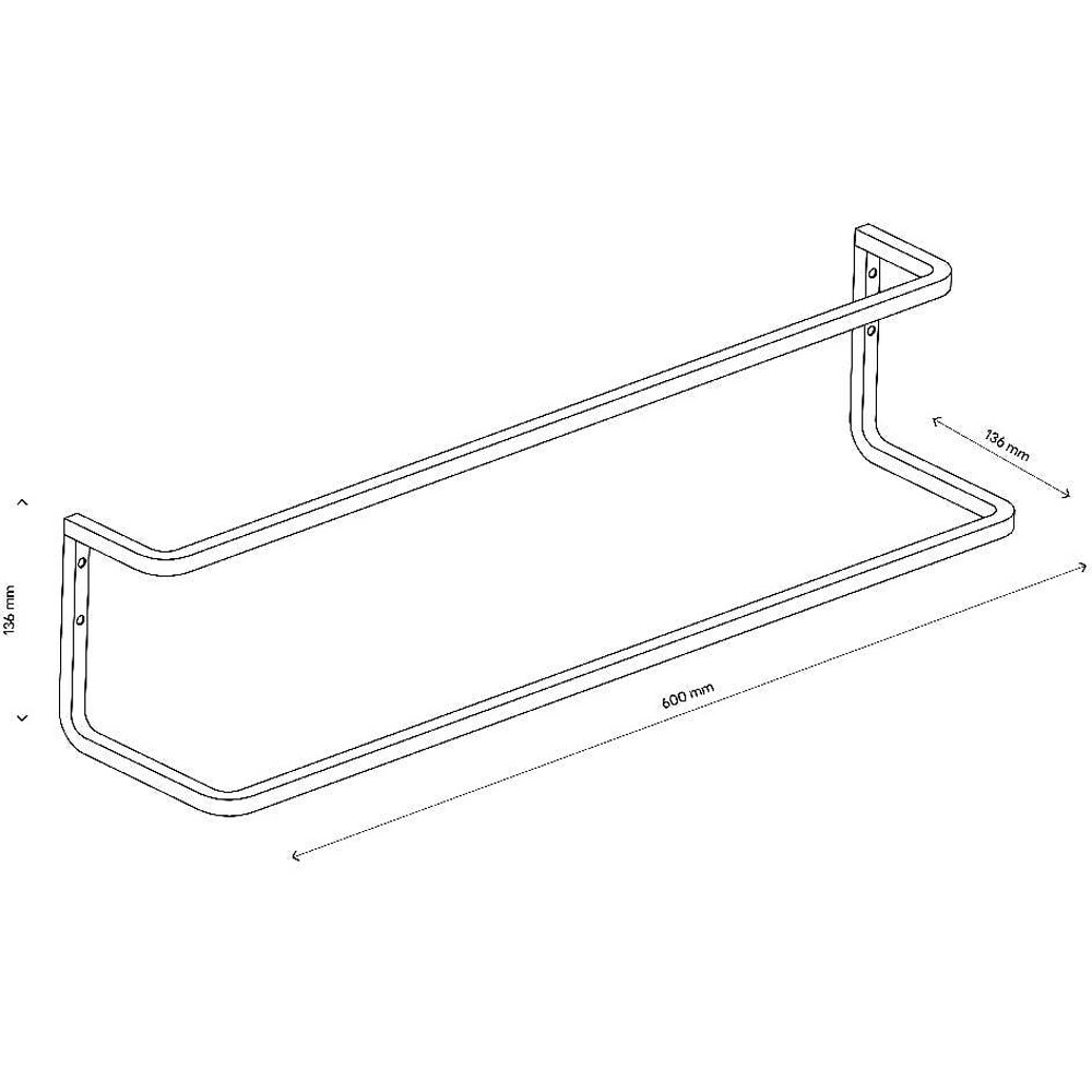 Suport prosop tip bara GOODHOME Elland, 60 cm, negru