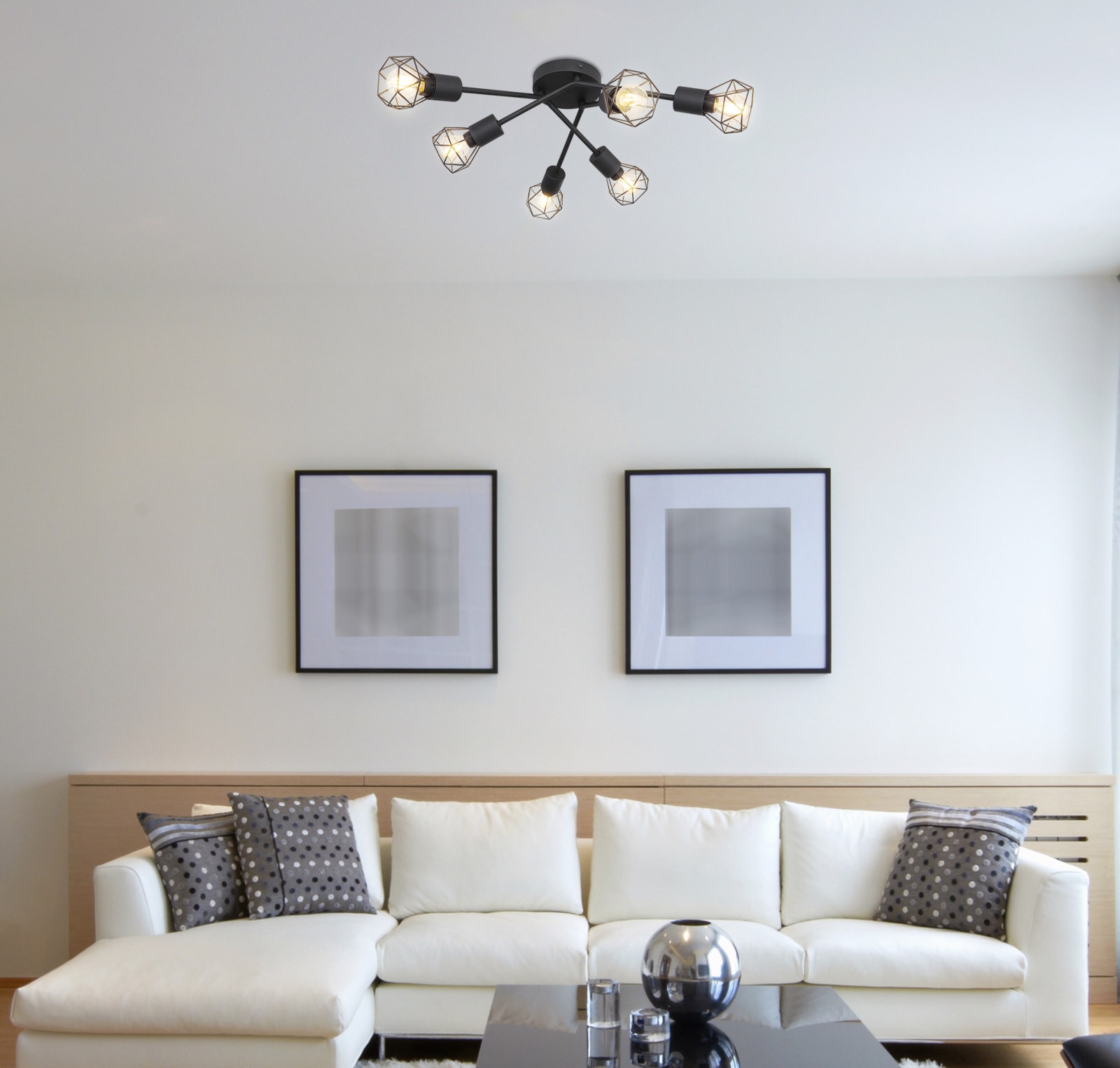 Plafoniera, 6 x 40 W, negru, metal  Globo Xara I