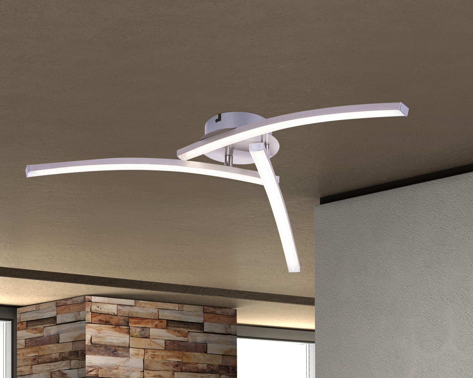 Plafoniera LED, 1 x 18 W, nichel mat, plastic  Globo Tansy