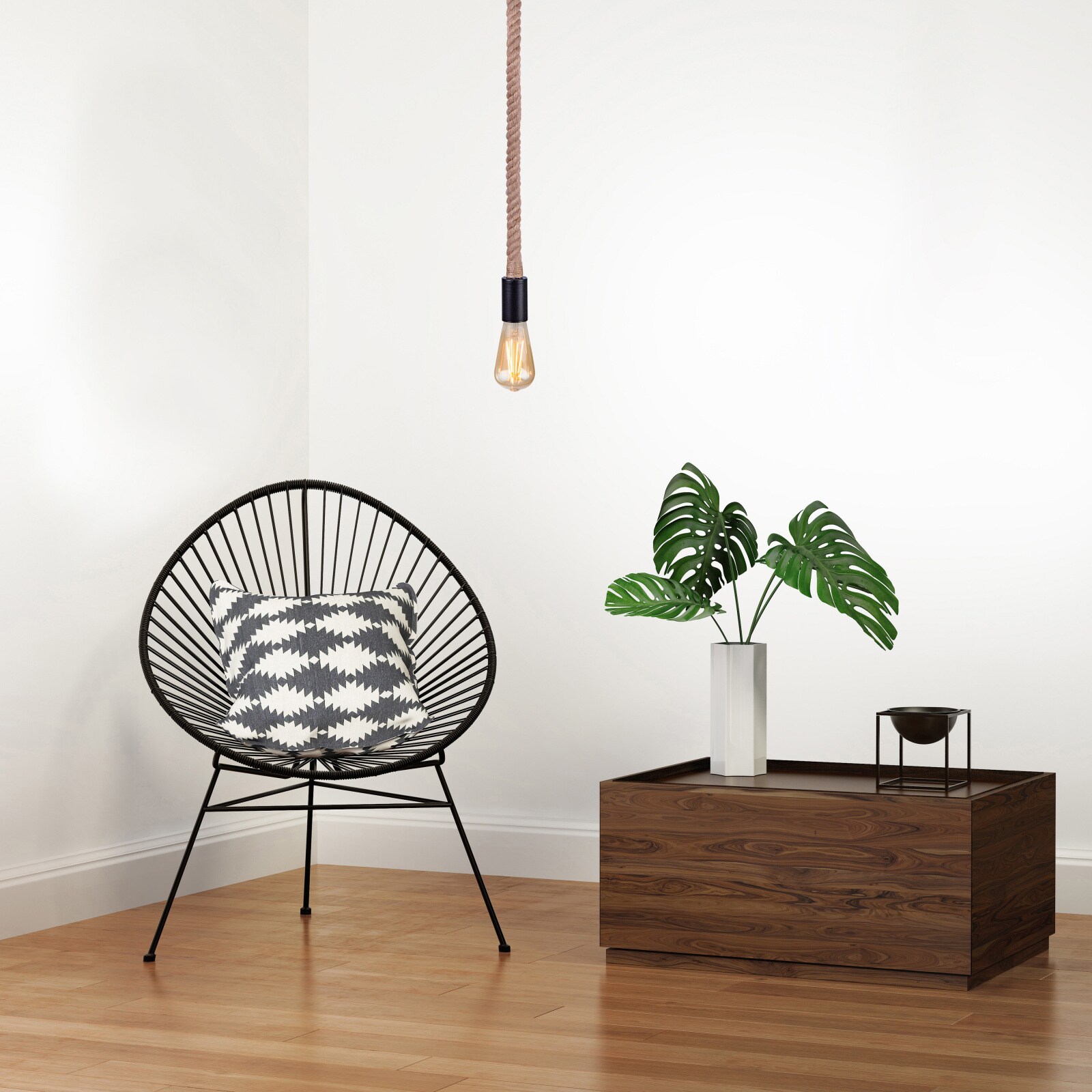 Lustra tip pendul, Negru, 60 W, 1 x E27  Globo Brown