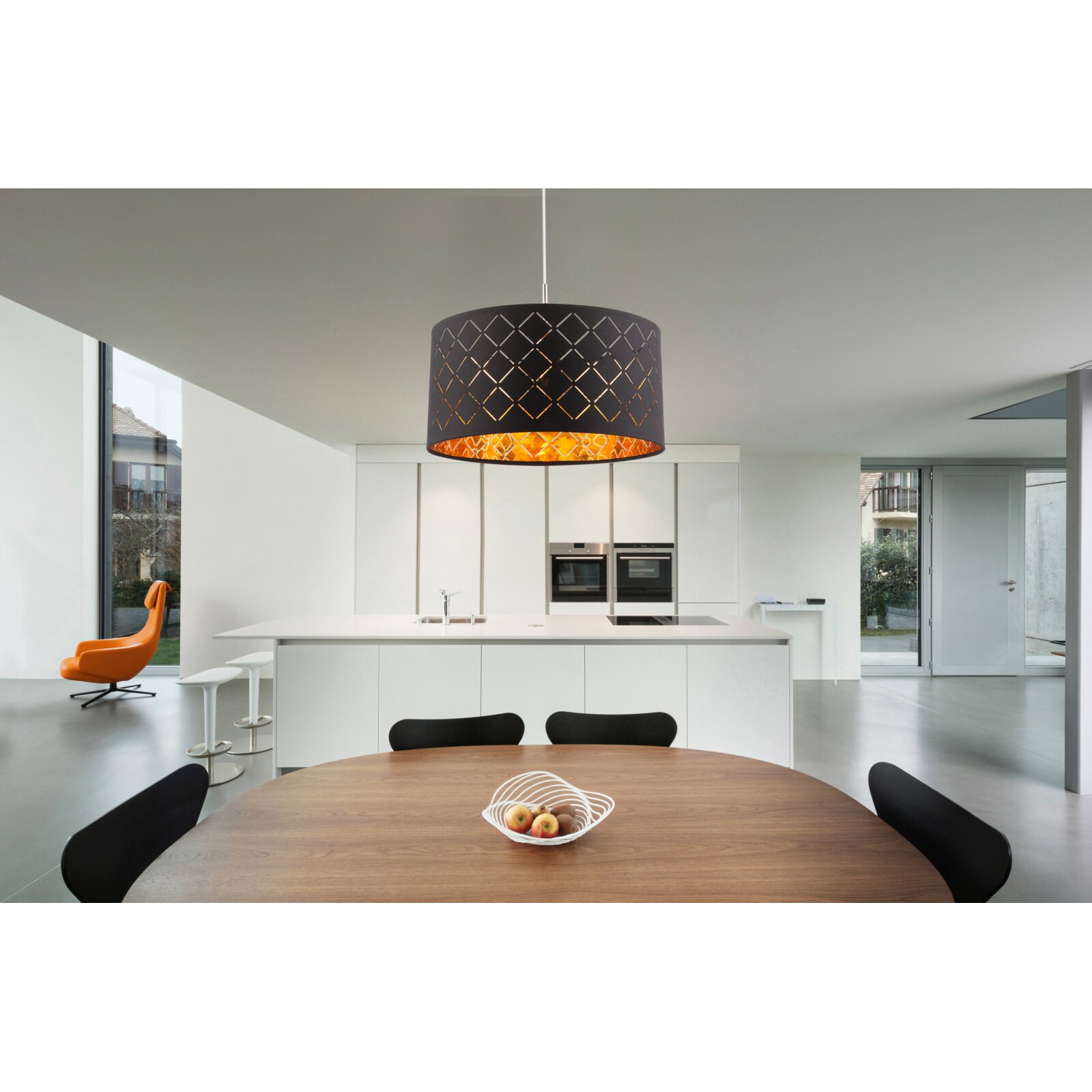 Lustra tip pendul, Negru/Auriu, 60 W, 1 x E27  Globo Clarke