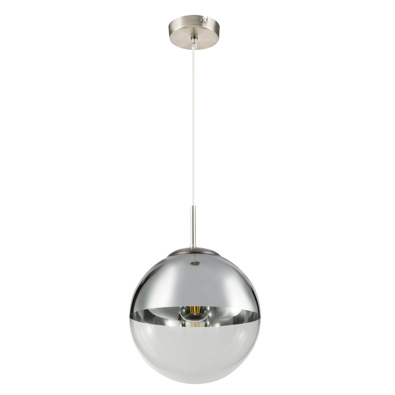 Lustra tip pendul, Argintiu, 60 W, 1 x E27  Globo Varus
