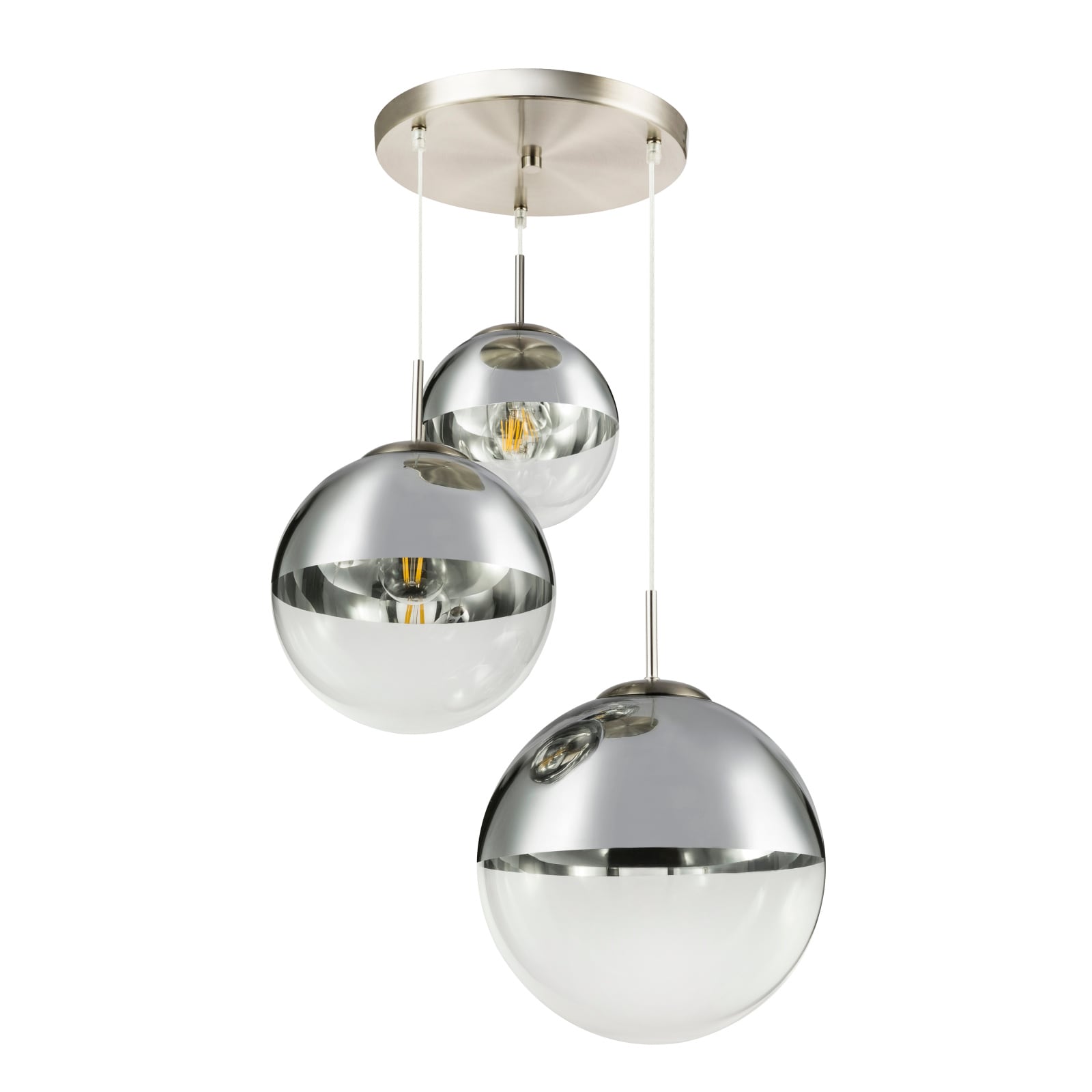Lustra tip pendul, Nichel, 40 W, 3 x E27  Globo Varus