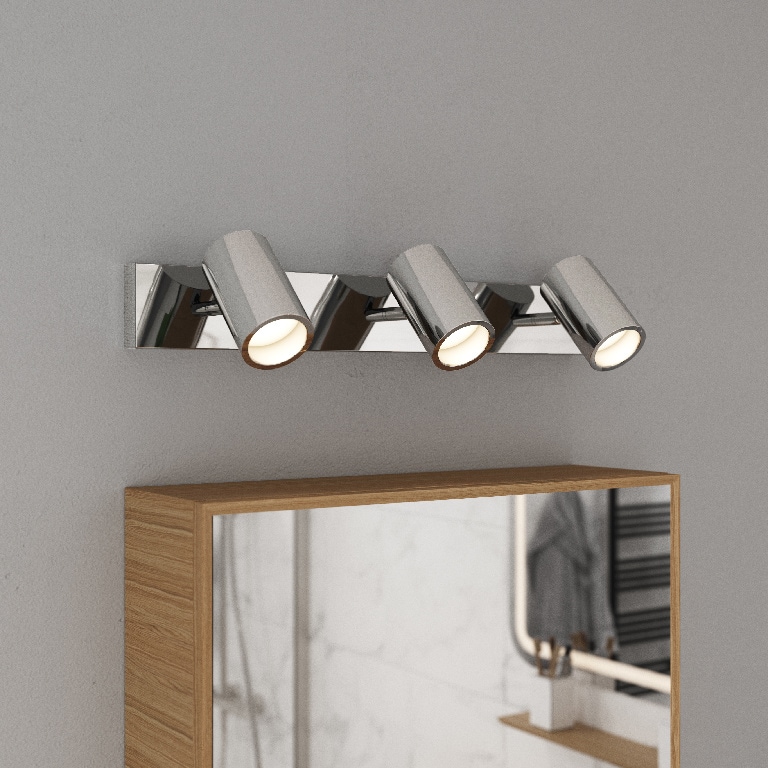 Spot GOODHOME Tellot, 3 x 5W, IP44, argintiu