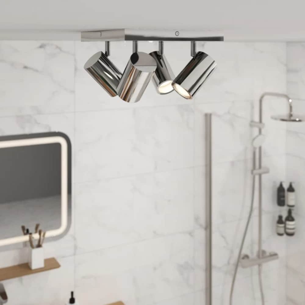 Aplica Tellot GoodHome, 4  GU10, IP44, metal, argintiu