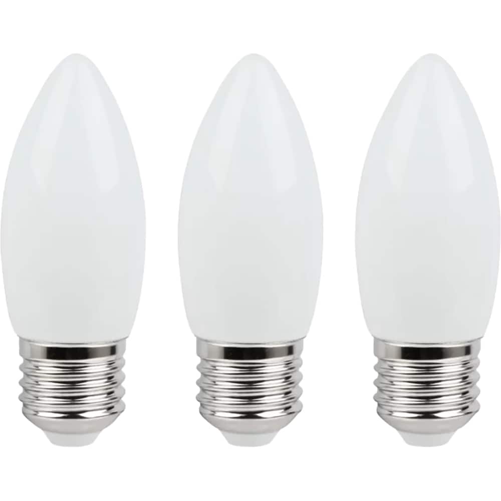 Set 3 becuri LED C35 DIALL, E27, 3.4W, 470 lm, 2700K, lumina calda