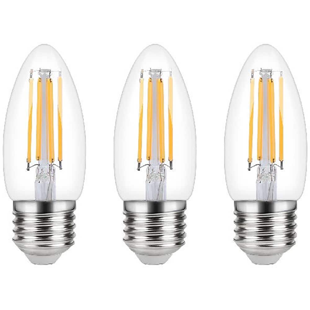 Set 3 becuri LED C35 DIALL, E27, 3.4W, 470lm, 2700K, lumina calda