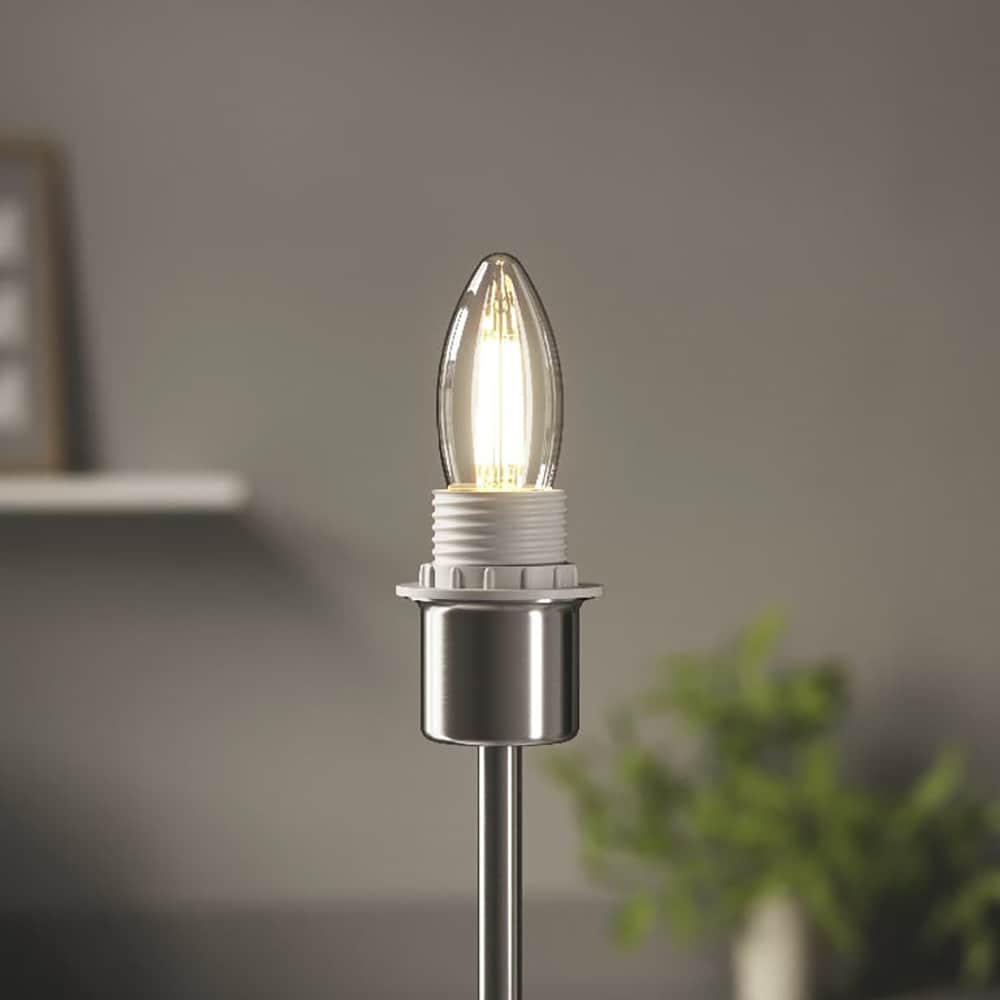 Set 3 becuri LED C35 DIALL, E27, 3.4W, 470lm, 2700K, lumina calda