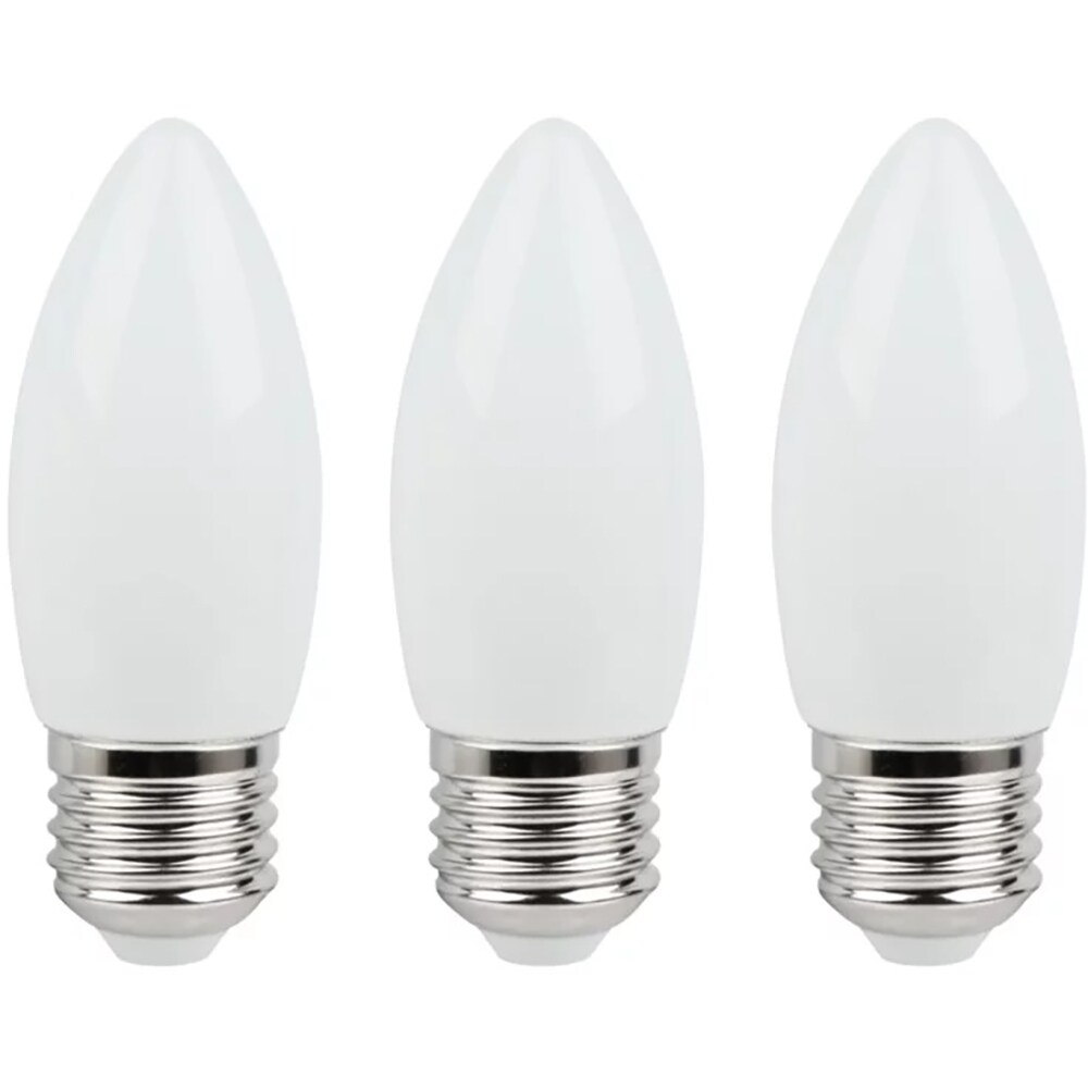Set 3 becuri LED C35 DIALL, E27, 3.4W, 470lm, 4000K, lumina neutra