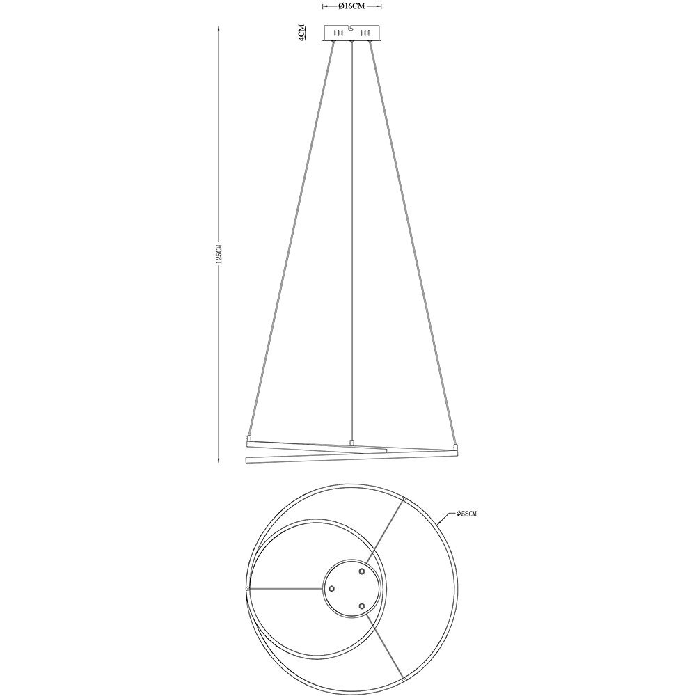 Pendul GOODHOME Pegmati, LED, 39W, crom