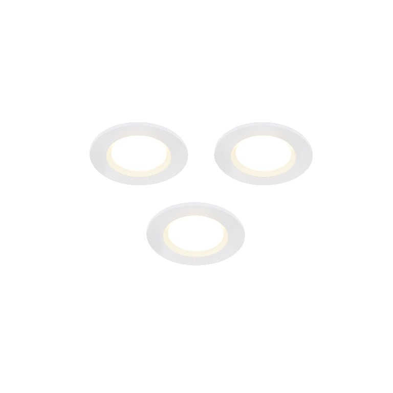 Set 3 spoturi LED incastrate Colours Thorold, diametru 8.5 cm, alb, IP20