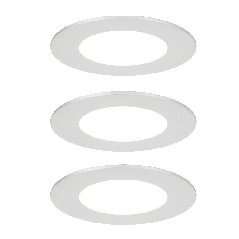 Set 3 spoturi LED incastrate Colours Maia, diametru 8 cm, IP20, argintiu