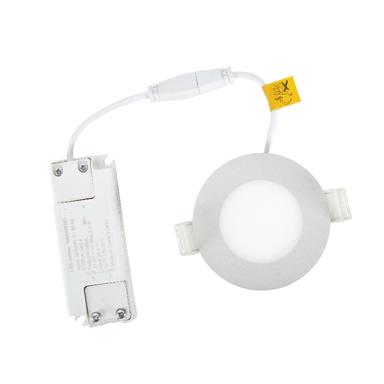 Set 3 spoturi LED incastrate Colours Maia, diametru 8 cm, IP20, argintiu