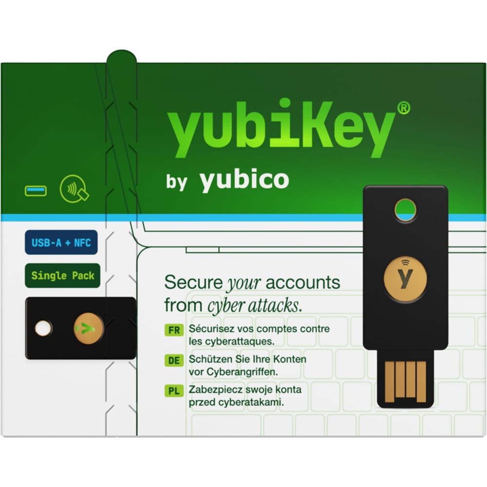 Cheie de securitate YUBICO YubiKey 5 NFC, USB-A, negru