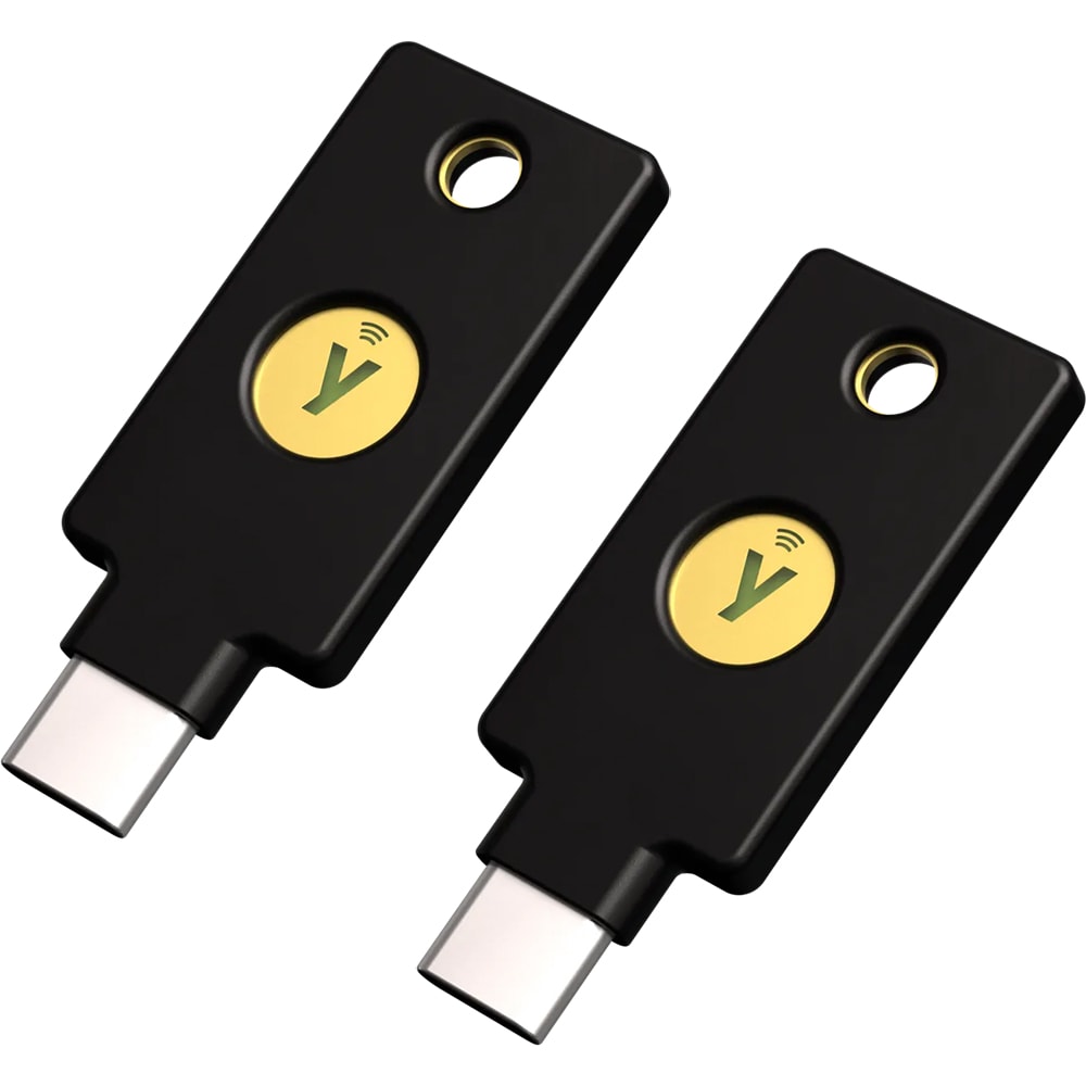 Set 2 chei de securitate YUBICO YubiKey 5C NFC, USB-C, negru