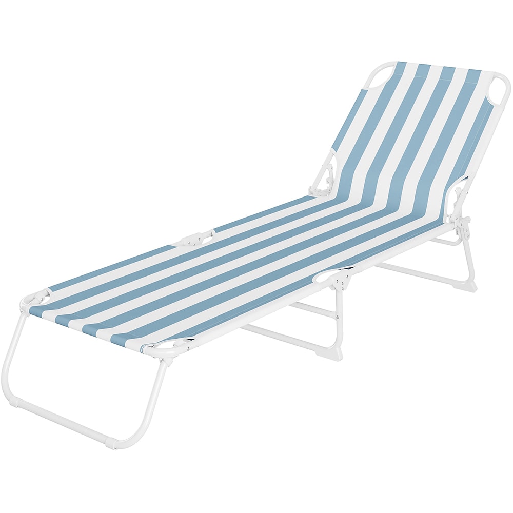 Sezlong gradina Curacao, otel, 183 x 57.5 x 79 cm, albastru