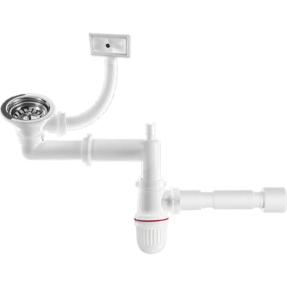 Kit scurgere chiuveta B03 FO45T, plastic si inox, alb