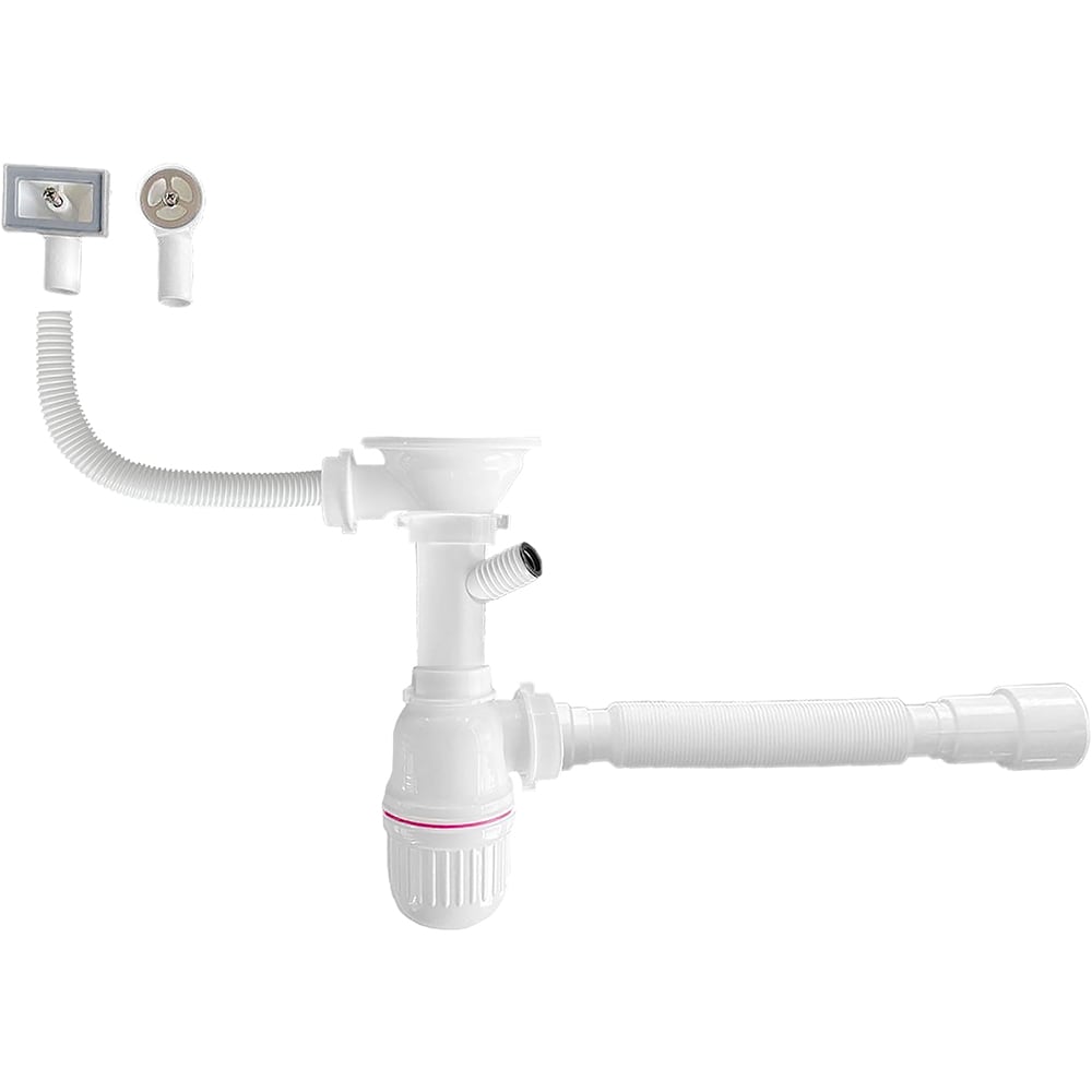 Kit scurgere chiuveta B03 MFO45, plastic si inox, alb