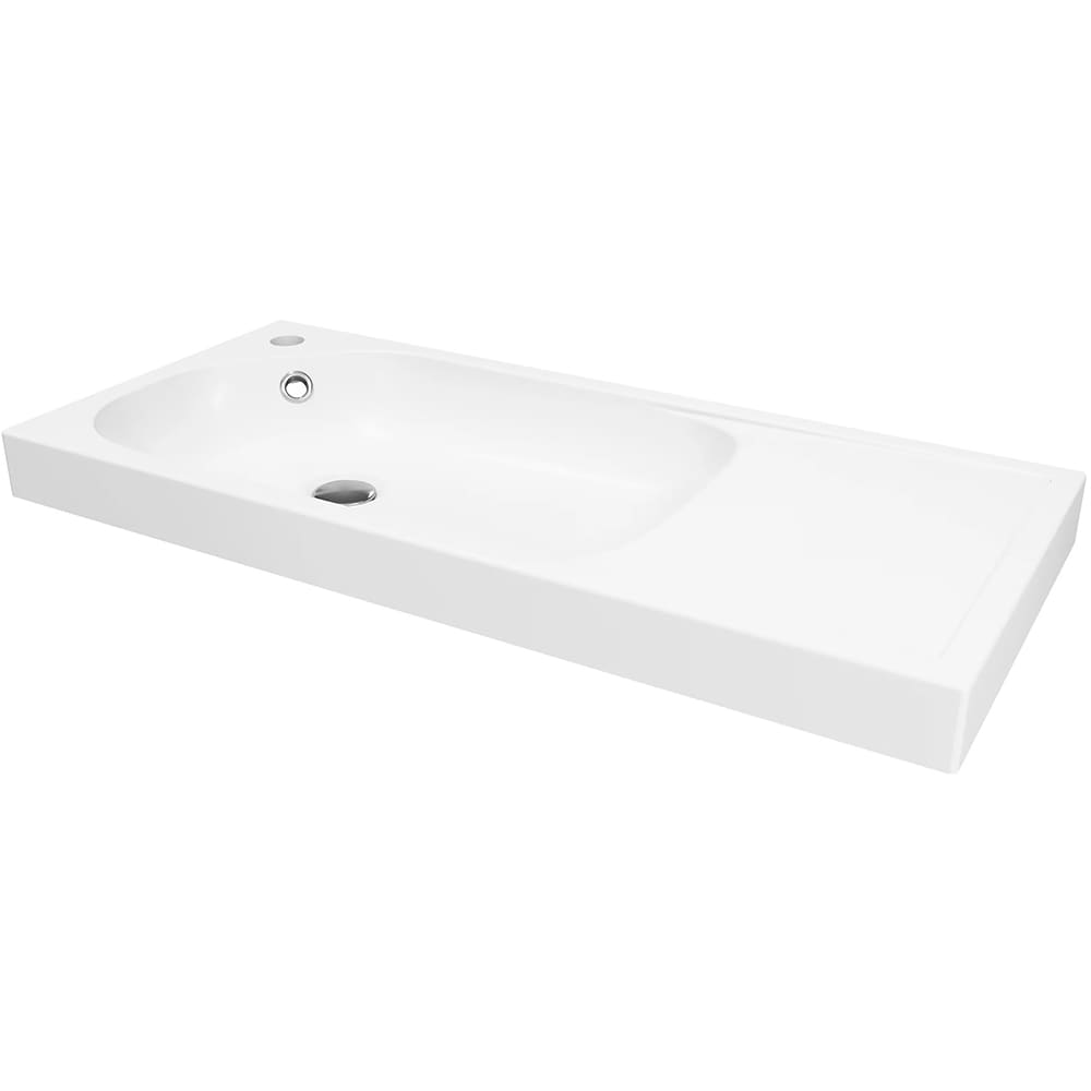 Lavoar baie GOODHOME Maza, rasina, 80.4 x 36.2 cm, alb