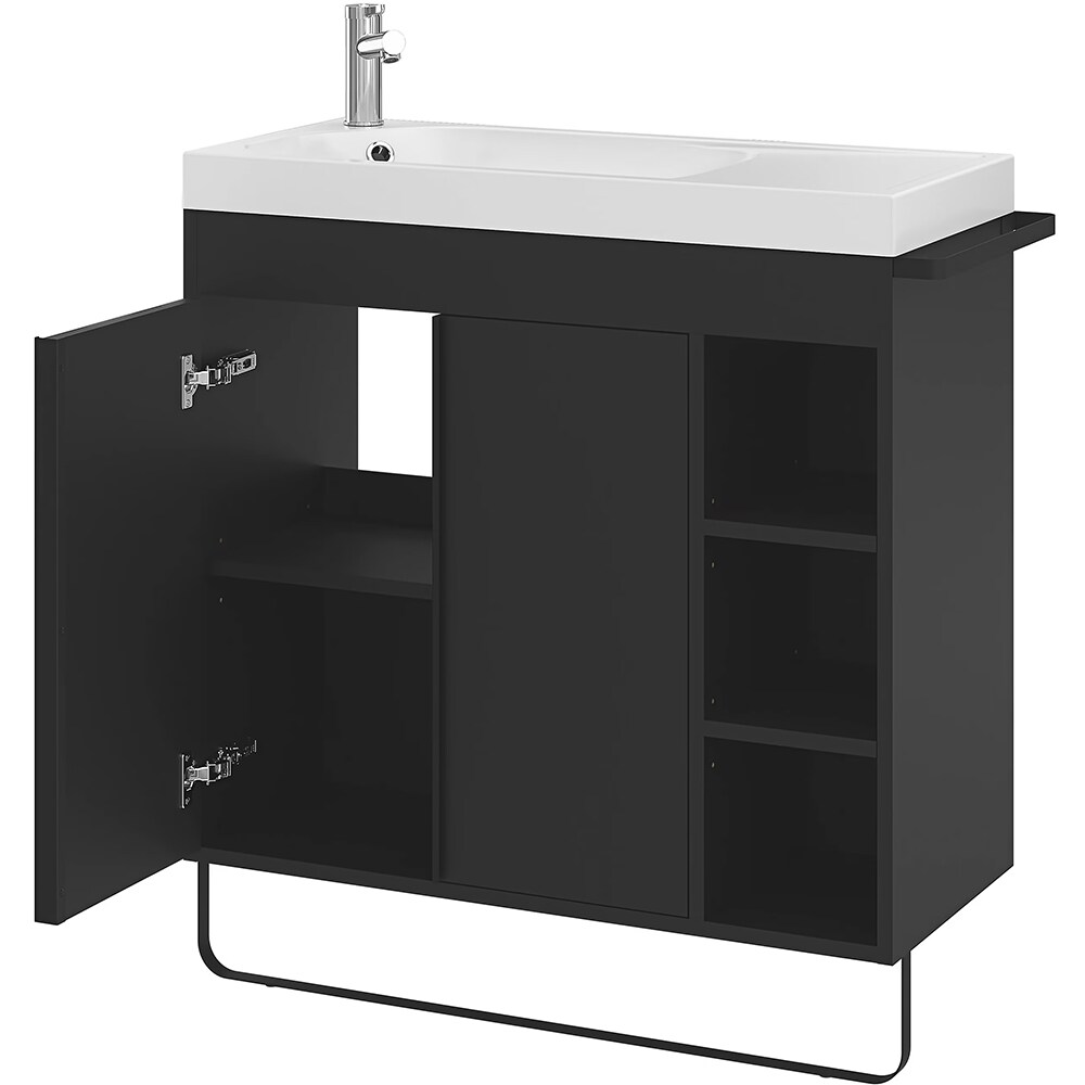 Lavoar baie GOODHOME Maza, rasina, 80.4 x 36.2 cm, alb