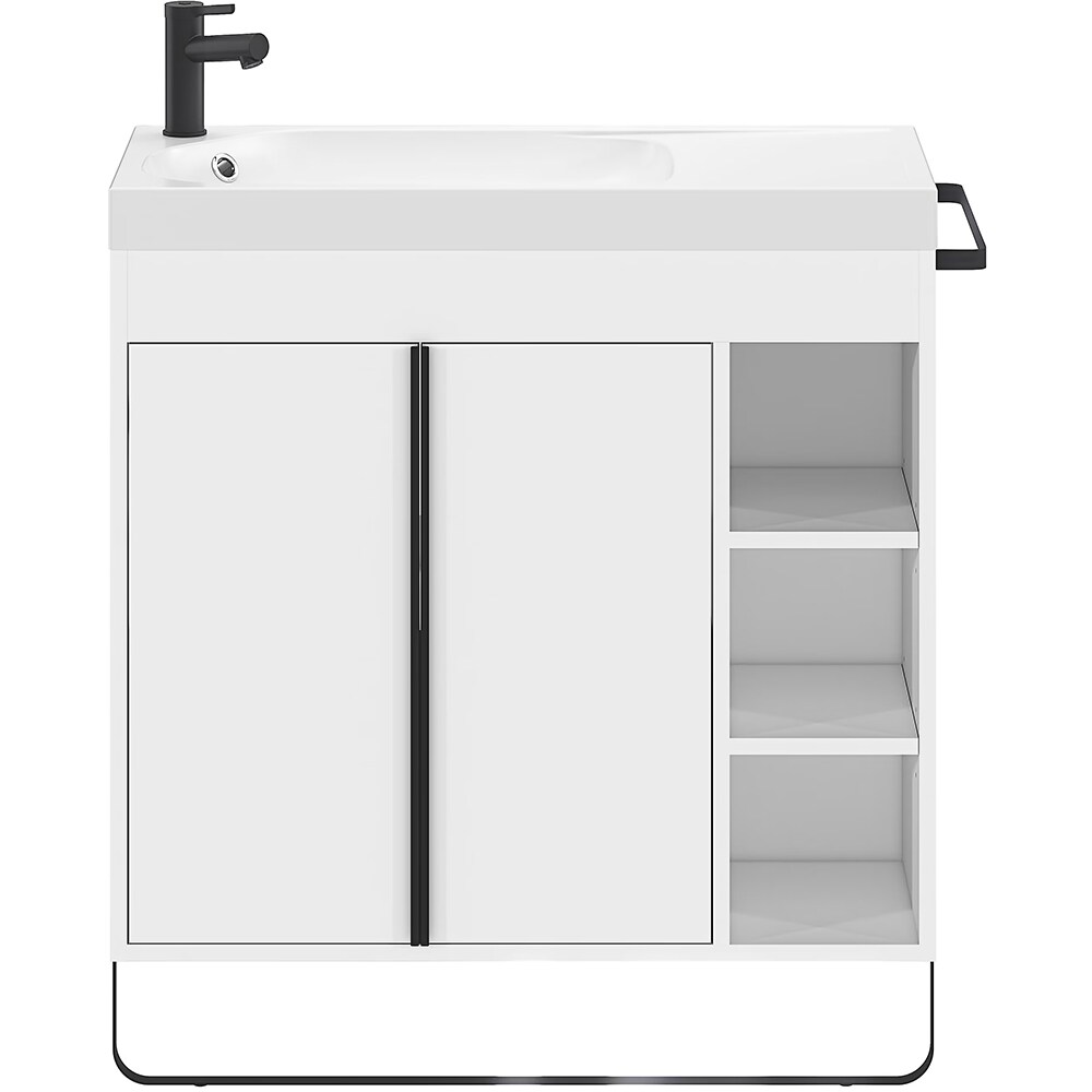 Lavoar baie GOODHOME Maza, rasina, 80.4 x 36.2 cm, alb
