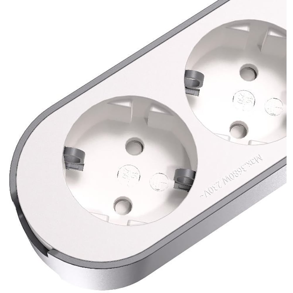 Prelungitor JACOBSEN, 3 prize Schuko, 5 m, 1.5 mm, alb/gri