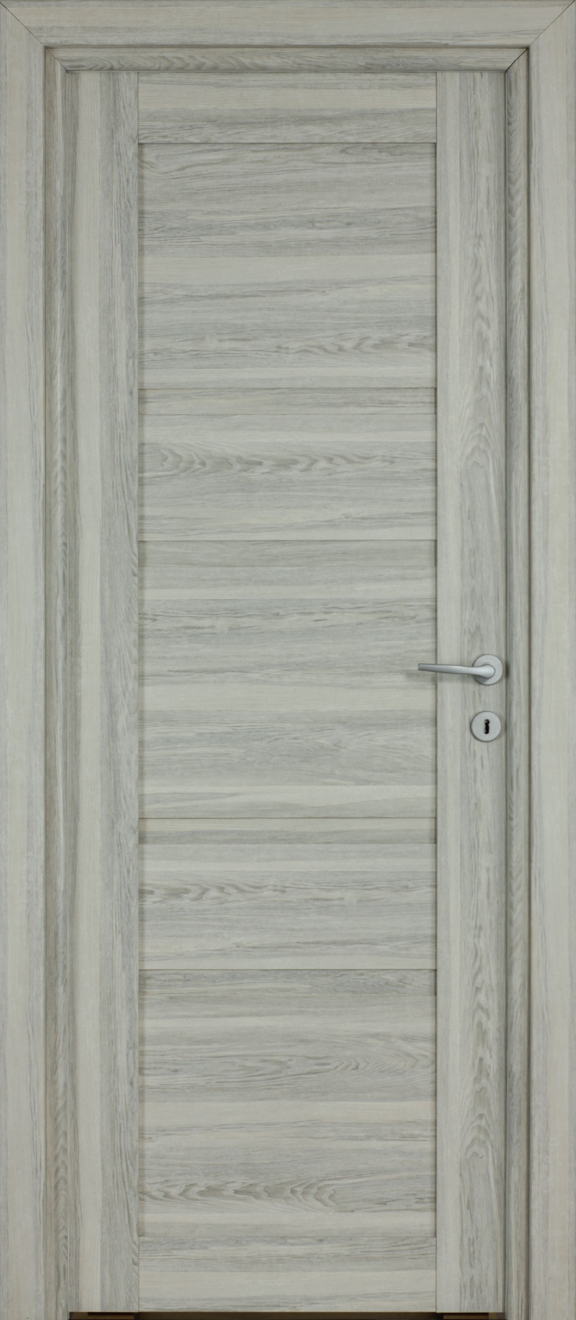 Usa interior Bella, fara geam, reversibila, MDF, 68 x 203 cm, gri deschis