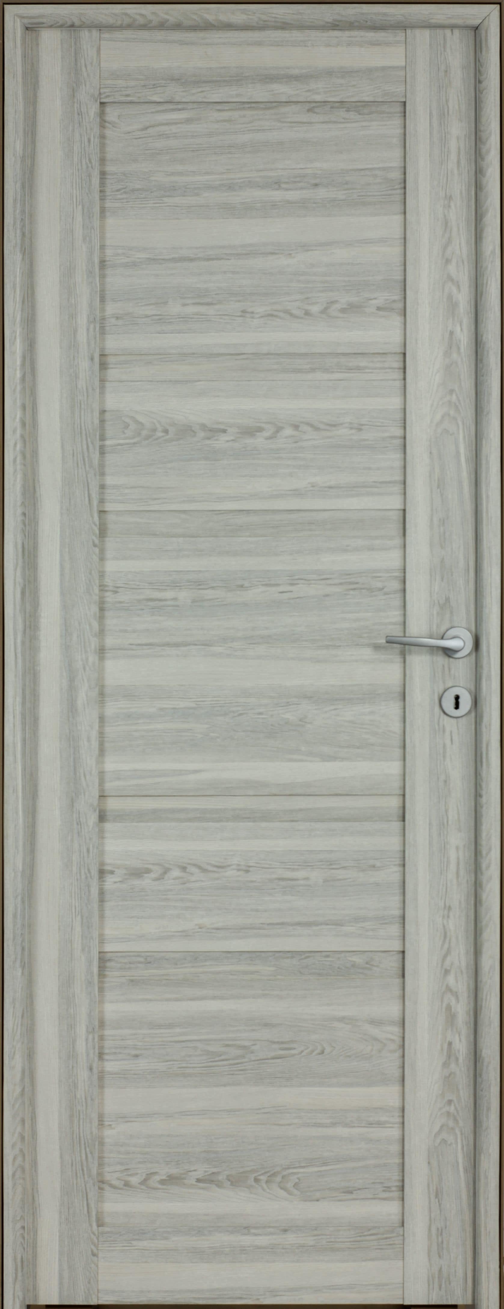 Usa interior Bella, fara geam, reversibila, MDF, 68 x 203 cm, gri deschis