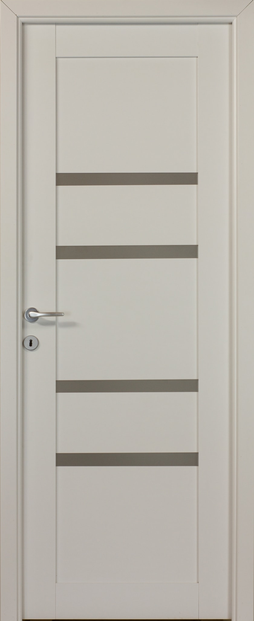 Usa interior Bella, cu geam, reversibila, MDF, 78 x 203 cm, alb