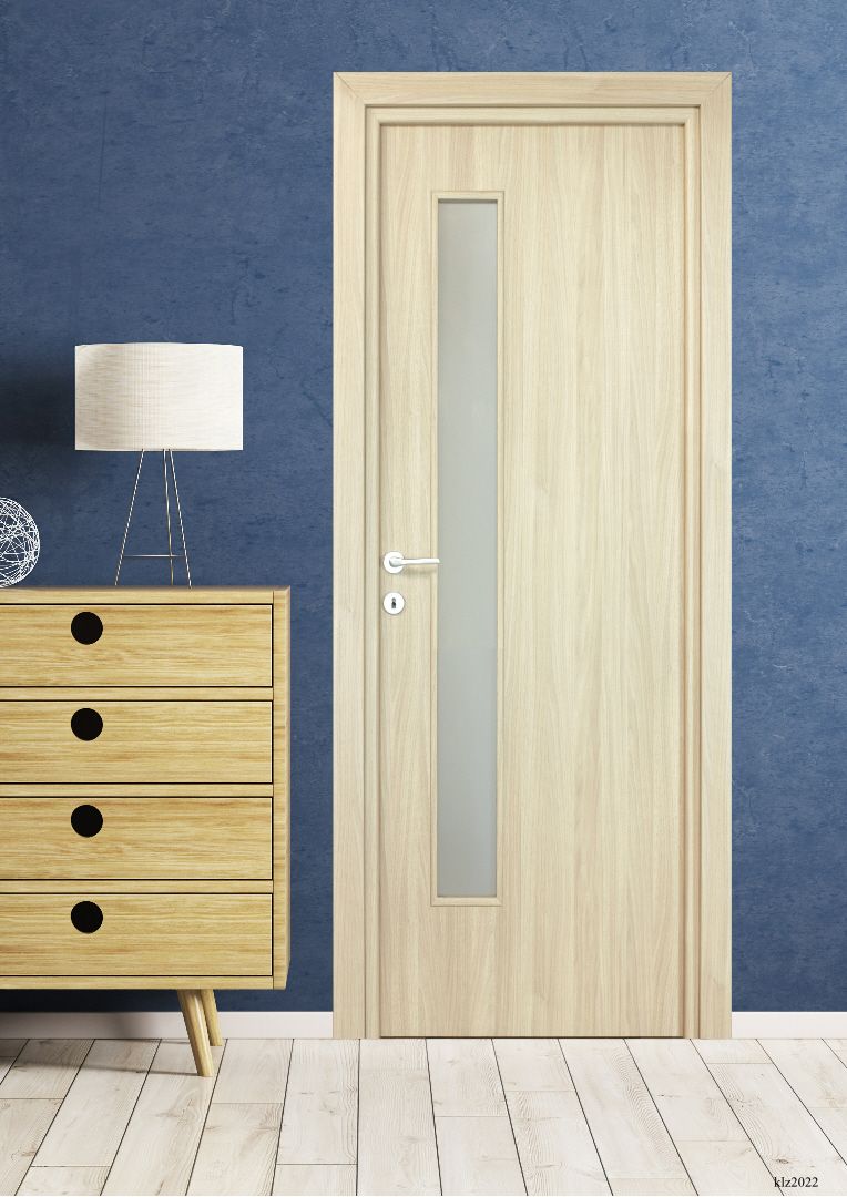 Usa interior Karpat, cu geam, reversibila, MDF, 78 x 203 cm, maro deschis