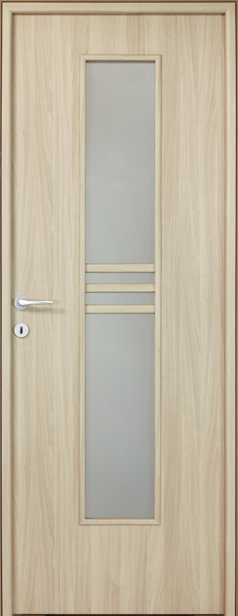 Usa interior Karpat, cu geam, reversibila, MDF, 78 x 203 cm, maro deschis