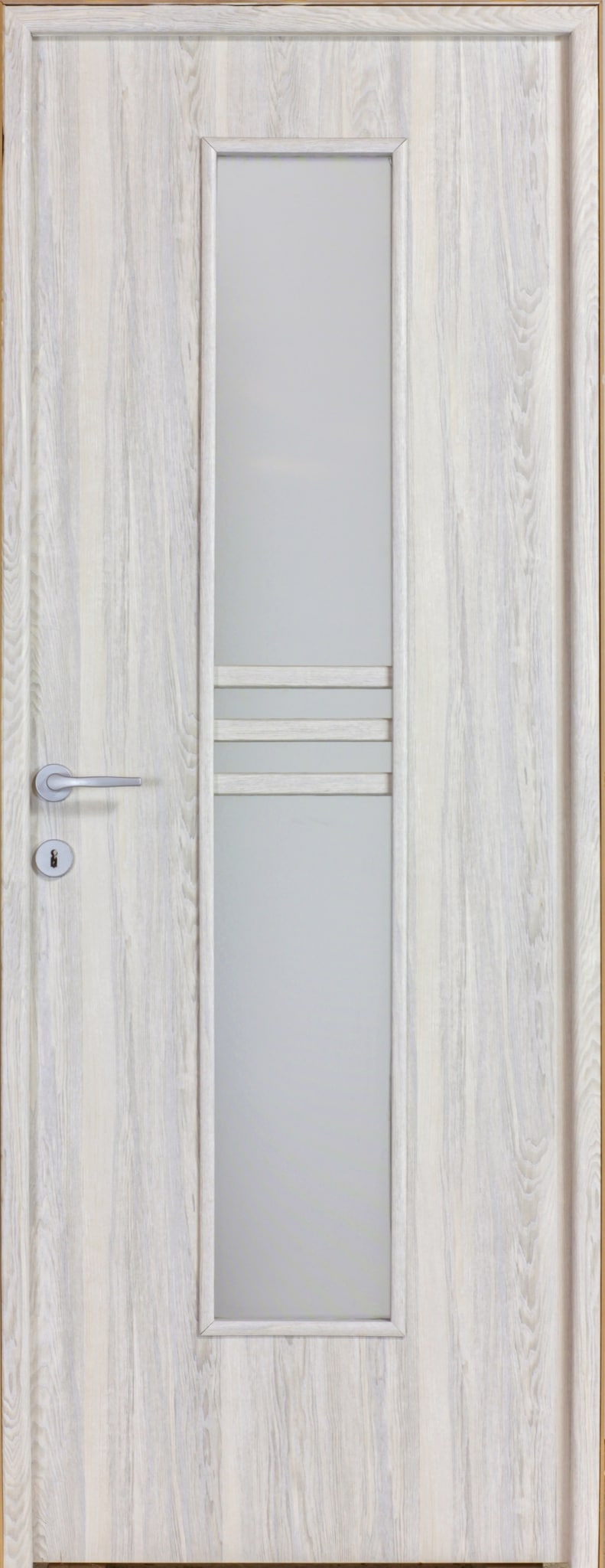 Usa interior Karpat, cu geam, reversibila, MDF, 68 x 203 cm, gri deschis