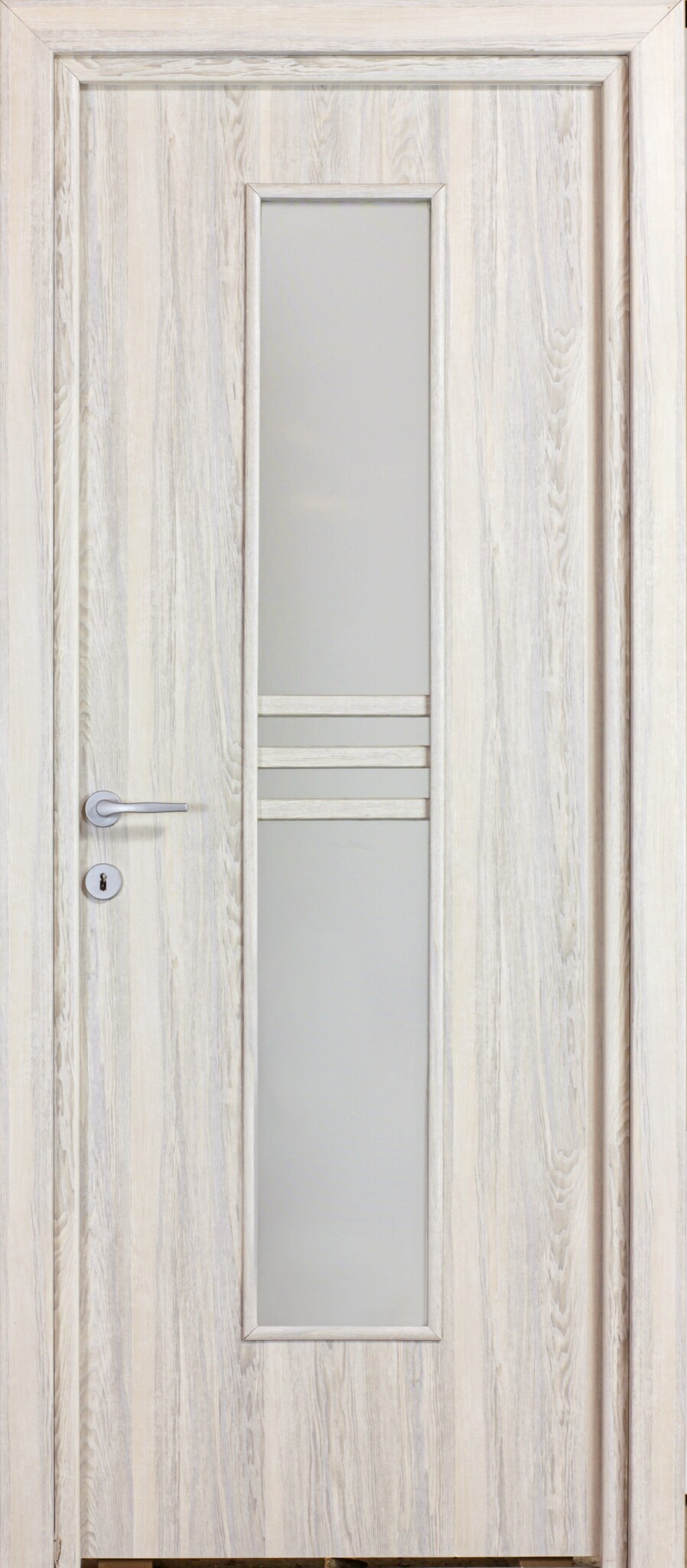 Usa interior Karpat, cu geam, reversibila, MDF, 88 x 203 cm, gri deschis