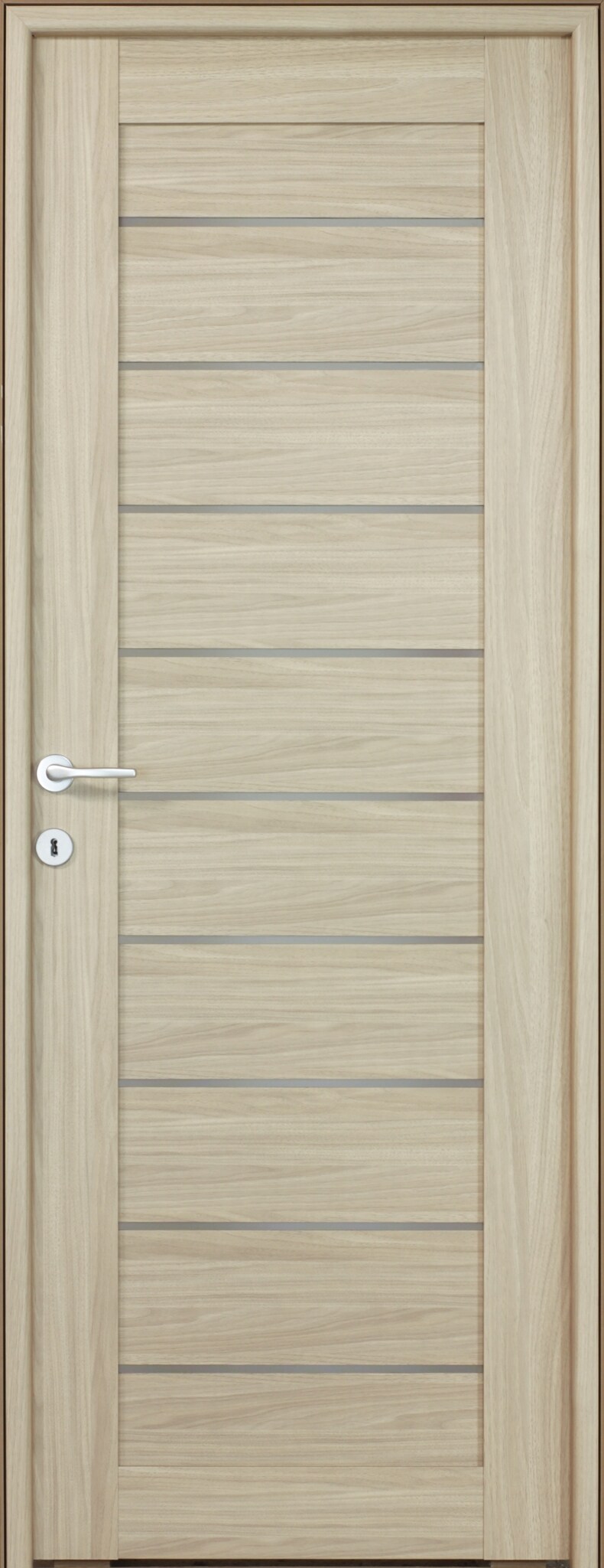 Usa interior Tarra, cu geam, reversibila, MDF, 88 x 203 cm, maro deschis
