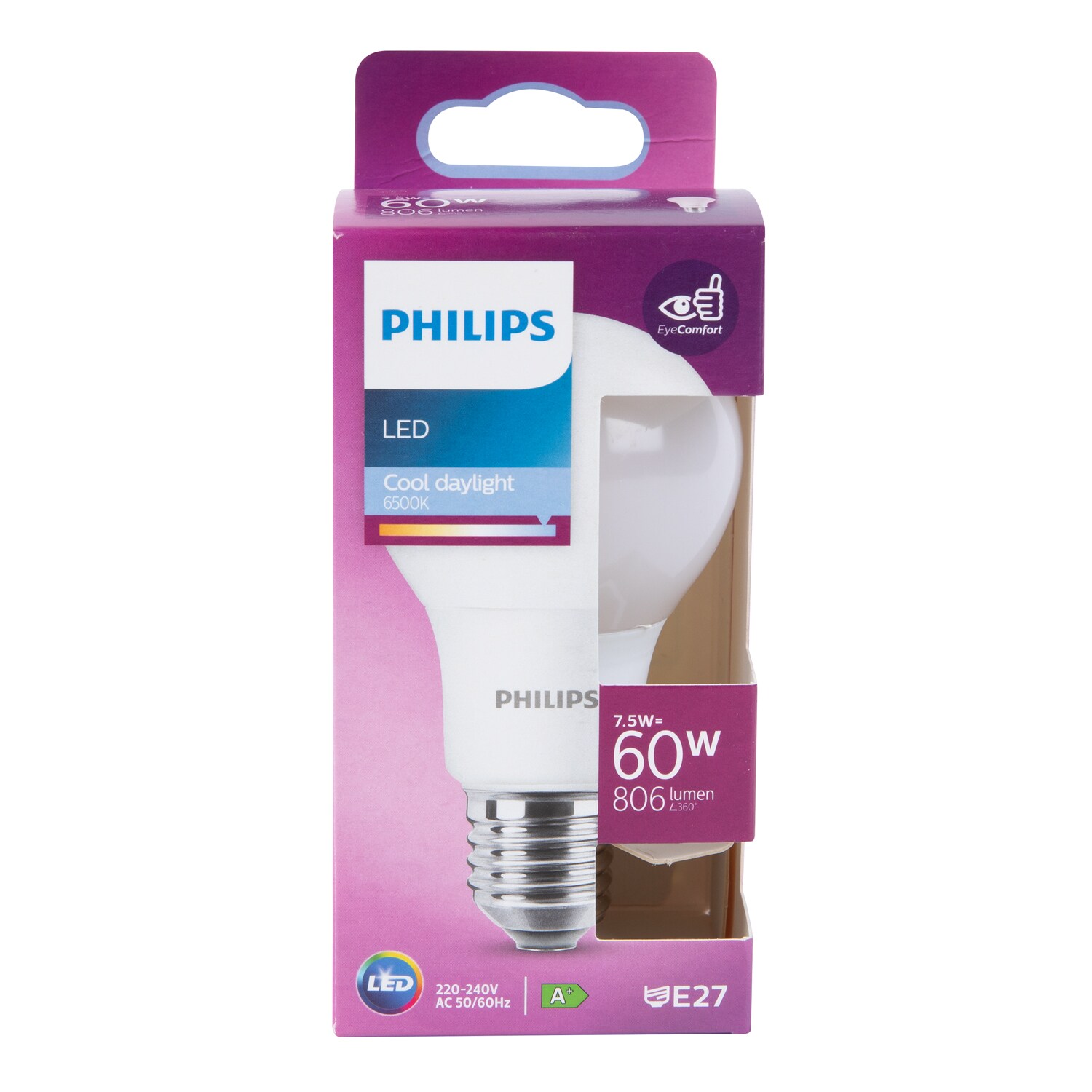 Bec LED PHILIPS, E27, 7.5W, 806lm, 6500K